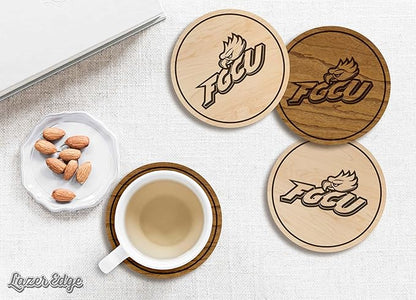 LazerEdge Florida Gulf Coast Eagles Wooden Coaster Set - Cherry Wood - Officially Licensed Product - 4-Pack