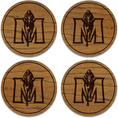 LazerEdge Murray State Racers Wooden Coaster Set - Cherry Wood - Officially Licensed Product - 4-Pack