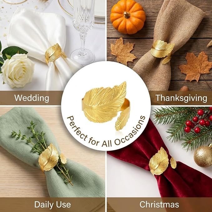 Gold Napkin Rings Set of 10 - Image 6