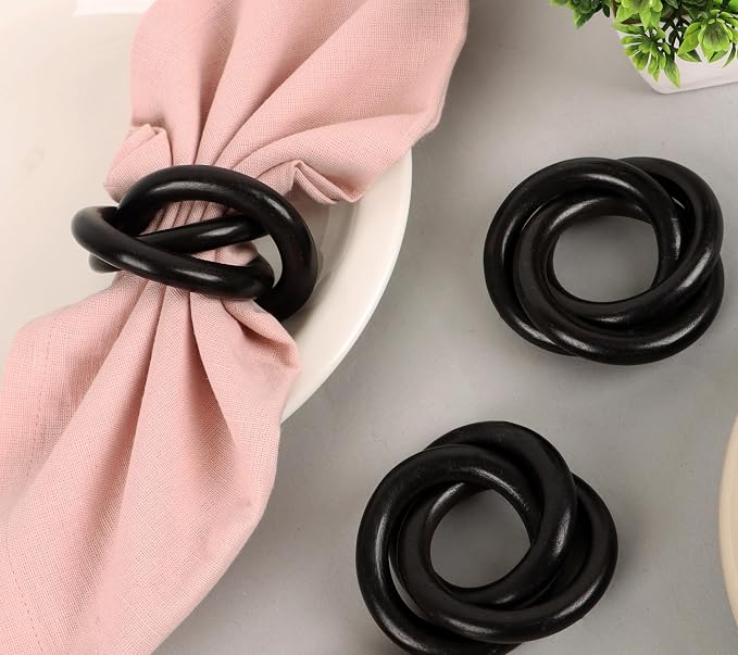 Three Ring Wooden Napkin Rings Set of 12 - Image 9