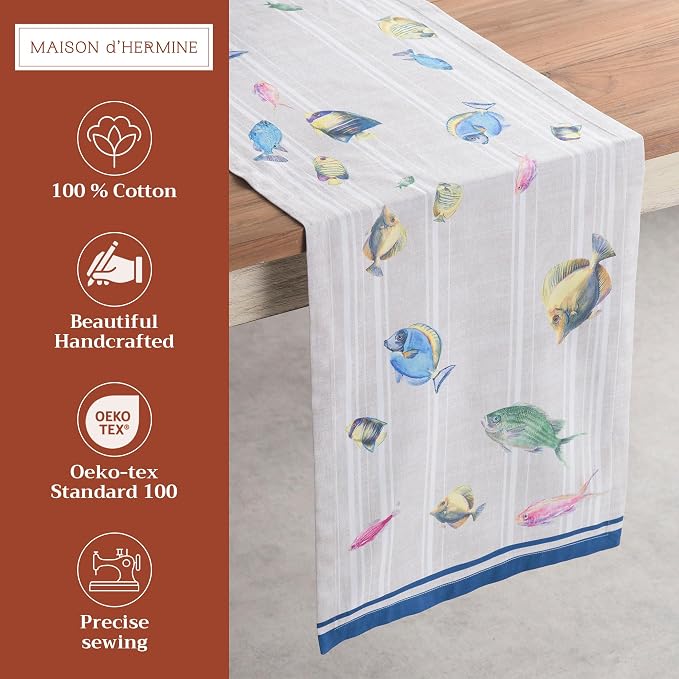 Maison d' Hermine Table Runner 100% Cotton 14.50" x 72" | Table Runners 72 - Image 2