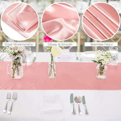 Aneco 4 Pack Satin Table Runner 12 x 108 Inch Long Bright Silk and Smooth - Image 3
