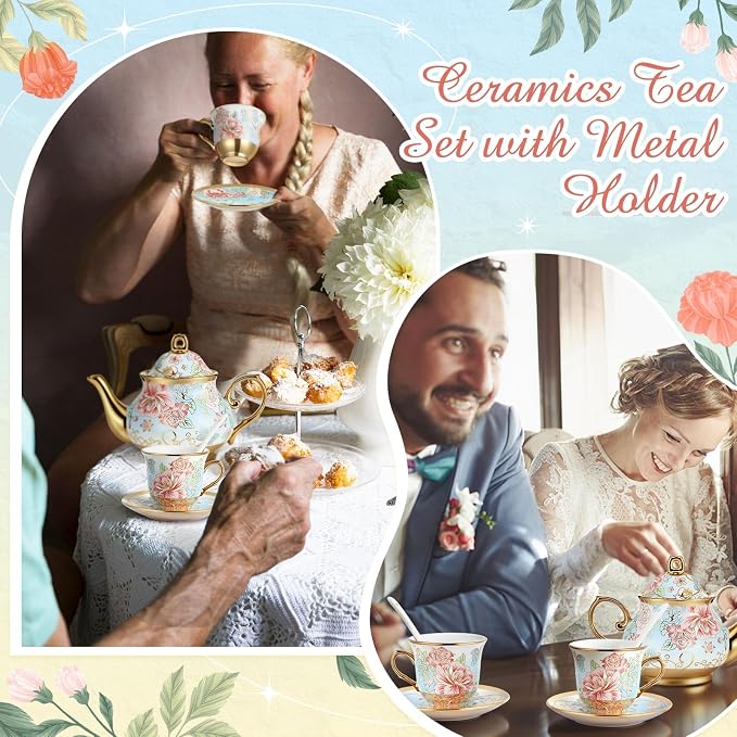 Zhehao 20 Pcs Porcelain Tea Set - Image 4