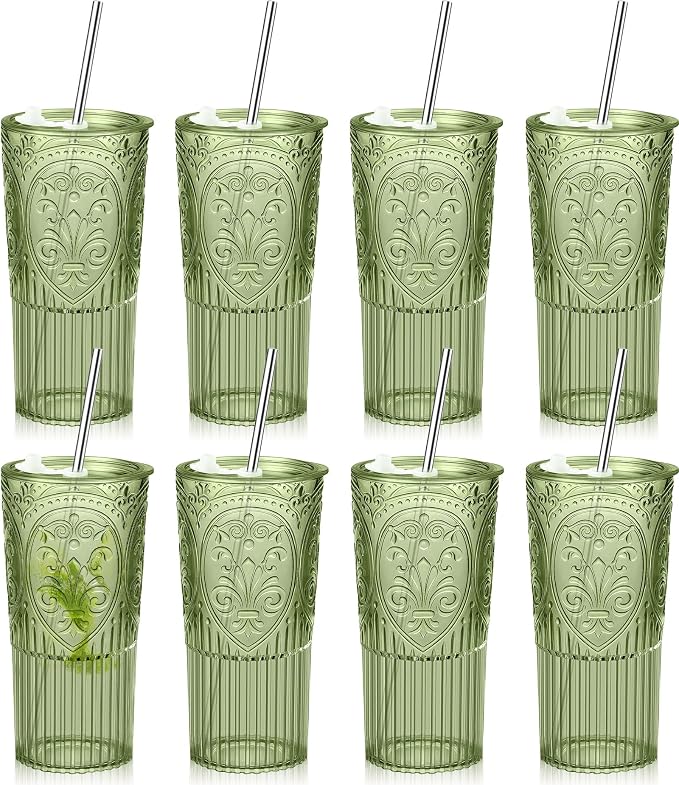 8 Set 20oz Vintage Plastic Tumbler by Unknown