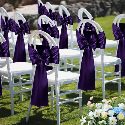 VACVELT Purple Satin Table Runners, 12x72 Inch, 12 Pack, Scalloped Edge | Silky - Image 9