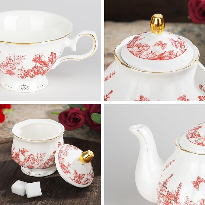 fanquare Vintage Porcelain Tea Set - Image 2