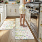 KIMODE Kitchen Mats Cushioned Anti Fatigue, Summer Farmhouse Flower Kitchen Rugs Sets of 2, Padded Kitchen Floor Mats, Non Slip Standing Mats for Sink Laundry Office Desk White 20"x59"+20"x32"