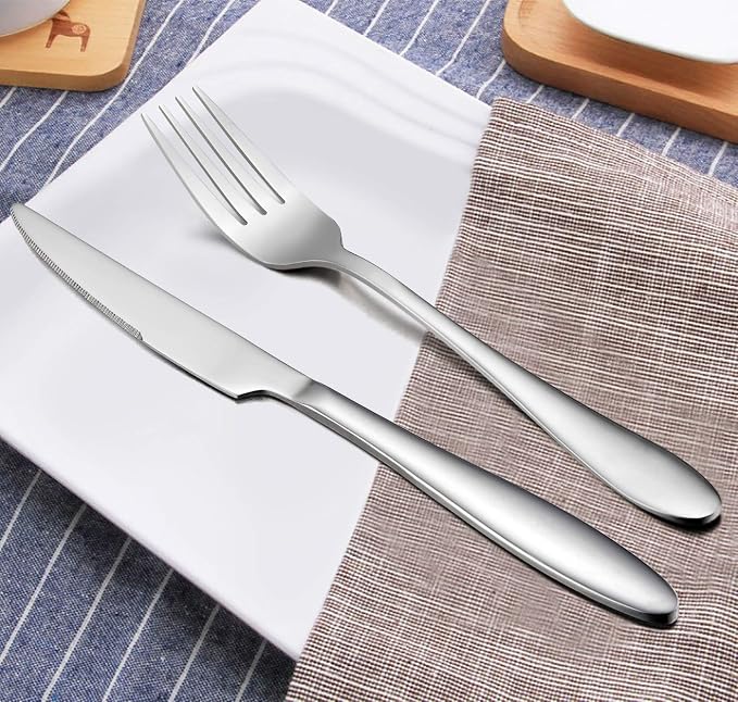 LIANYU Silverware Set 20-Piece, Stainless Steel Flatware Utensils Set Service - Image 6