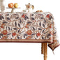 patdrea Designer Vintage Long Rectangle Tablecloth,Linen Pomegranates and Leaves Pattern Tablecloths,Fall Table Cover Cloth Decor for Kitchen Dining Christmas,Thanksgiving,63"x94"-Tehran a