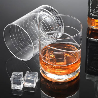 Joeyan Hand Blown Etched Whiskey Glasses, Old Fashioned Tumblers - Image 3