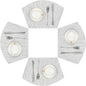 SHACOS Small Round Table Placemats Wedge Placemat Set of 4 Non Slip Heat Resistant Woven Vinyl Table Mats Wipe Clean Indoor Outdoor (4, Gray White)