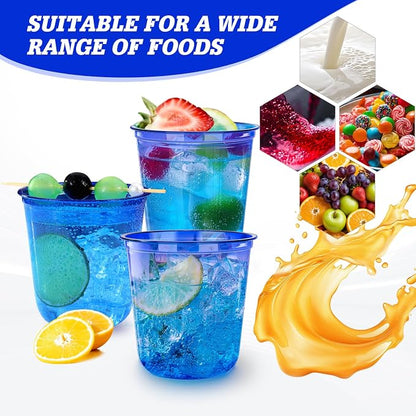 KesaPlan 50Pcs 12oz Blue Plastic Party Cups, Disposable Wine Cocktail Cups | - Image 7