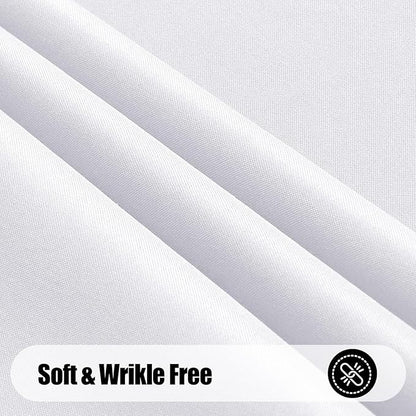 Smiry Rectangle Table Cloth, Waterproof Anti-Scratch Polyester Tablecloth, Decorative Washable Fabric Table Cover for Dining, Buffet, Parties and Outdoor, 60x102, White