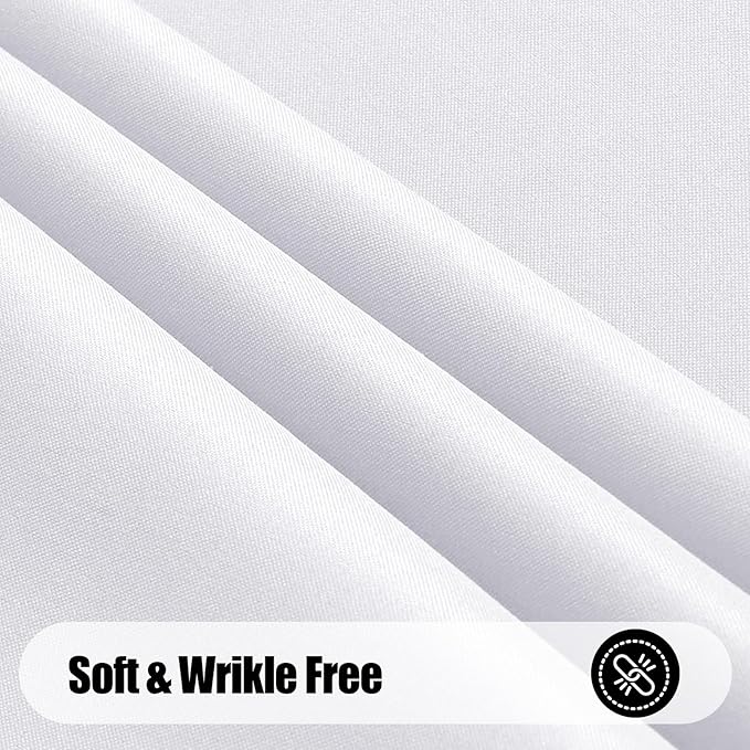 Smiry Square Table Cloth, Waterproof Anti-Scratch Polyester Tablecloth, Decorative Washable Fabric Table Cover for Dining, Buffet, Parties and Outdoor, 54x54, White