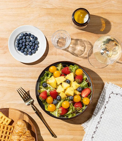 theterra 7.5'' Ceramic Pasta Bowls, Salad Bowls Set of 4, Stoneware Serving Bowls for Fruits, Noodle, Dinner, House-warming Wedding Present, Coca Mocha