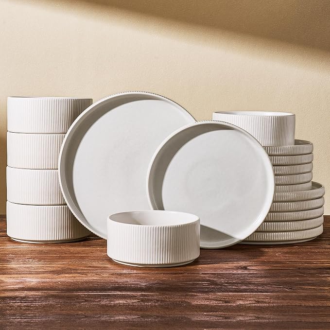 Stoneware Dinnerware Sets, Reactive Glaze Dishes Set by FamiwarePremium