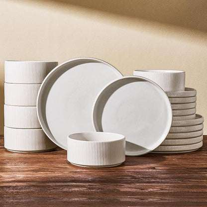 Stoneware Dinnerware Sets, Reactive Glaze Dishes Set by FamiwarePremium