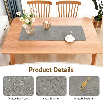 Faux Linen Small Table Runner Water Resistant 13 x 36 in, Coffee Table Runner - Image 3