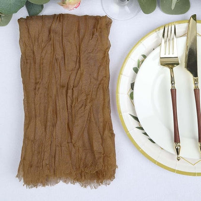 Efavormart 5 Pack 24"x19" Taupe Matte Gauze Cheesecloth Napkins, Neutral Soft - Image 5