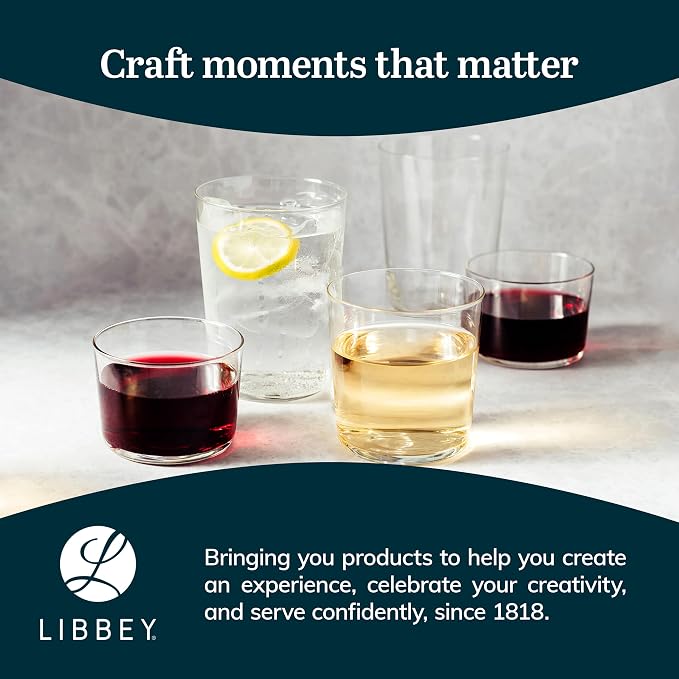 Libbey Café Petite Rocks Glasses Set of 8, Dishwasher Safe Old Fashioned - Image 6