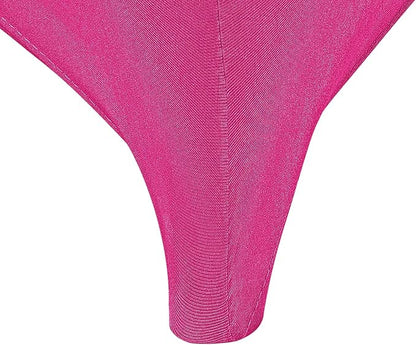 LZY Spandex Table Covers 6 Feet, Stretch/Fitted Table Covers for 6 Feet Folding Table, Rectangular Spandex Table Cloths for Wedding Party or Event (6FT-2PCS, Fuchsia)