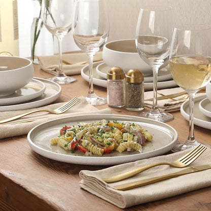 Gibson Elite Pacifco Beach Plates and Bowls Sets, 12-Piece Stoneware Dinnerware - Image 2