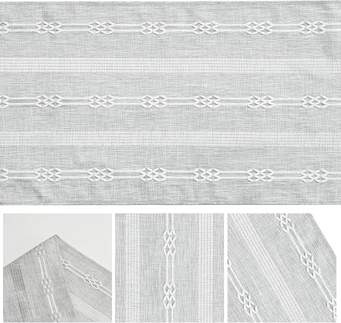 Artoid Mode Grey Farmhouse Embroidered Hollow Table Runner, Seasonal Kitchen - Image 6