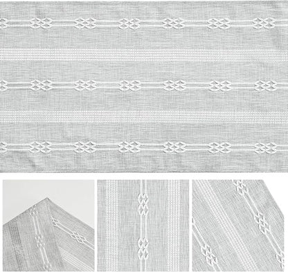 Artoid Mode Grey Farmhouse Embroidered Hollow Table Runner, Seasonal Kitchen - Image 6