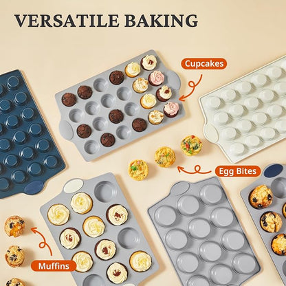 BRONYPRO 12-Cup Non Toxic Nonstick Ceramic Muffin Pan & Cupcake Tin, PFOA & - Image 4