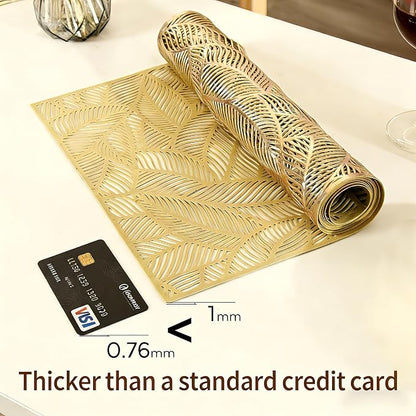 FAVE Gold Table Runner 72 Inches Long Hollow-Out Leaf Design Table Runner | - Image 4