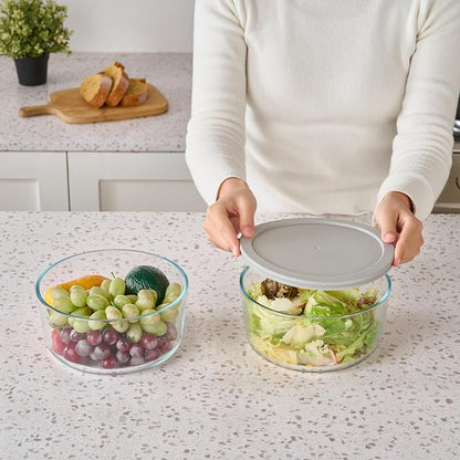 8-Piece Glass Food Storage Containers Set | 6.5-Cup, Leakproof | Microwave - Image 2