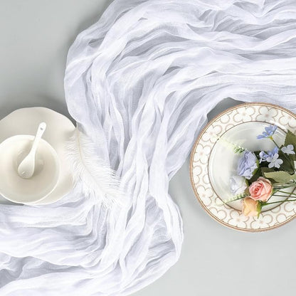 12 Pack White Cheesecloth Table Runner 17 x 108 Inch | Boho Gauze Cheese Cloth - Image 7