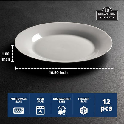 10 Strawberry Street 10.5" Catering Round Dinner Plate - Image 3