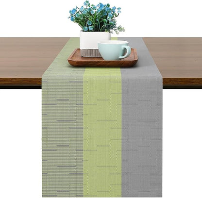 Table Runner 71 Inches Long, Vinyl Woven Farmhouse Table Runners | Washable by Chitomars