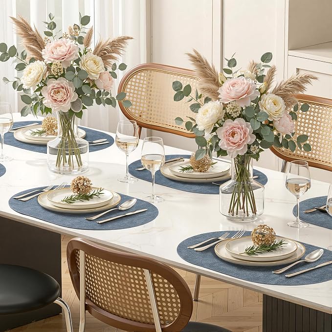 Placemats Set of 4, 11.8 x 17 Inch, Waterproof Wipeable Reversible PU Placemat - Image 9