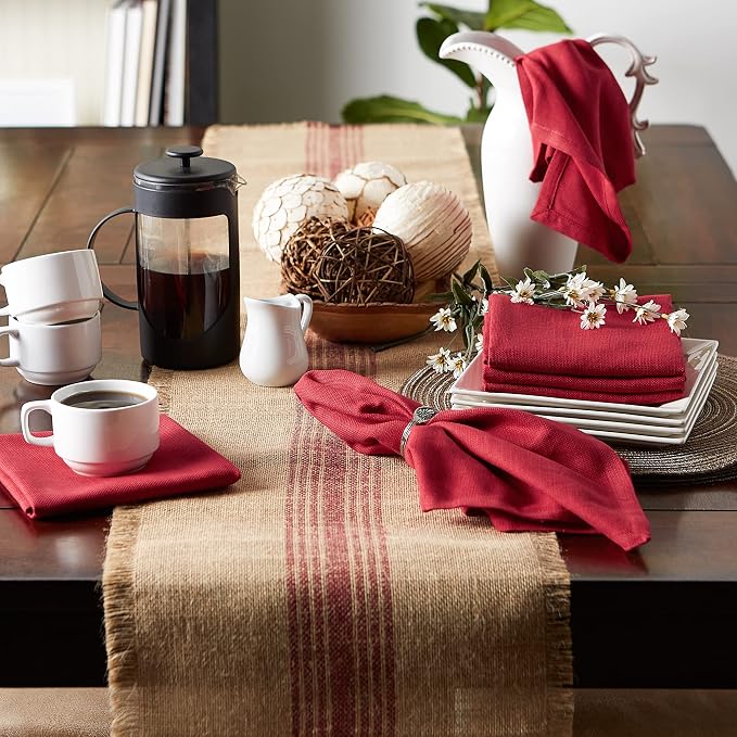 DII Variegated Tabletop Collection, Napkin Set, Tango Red, 6 Piece - Image 7