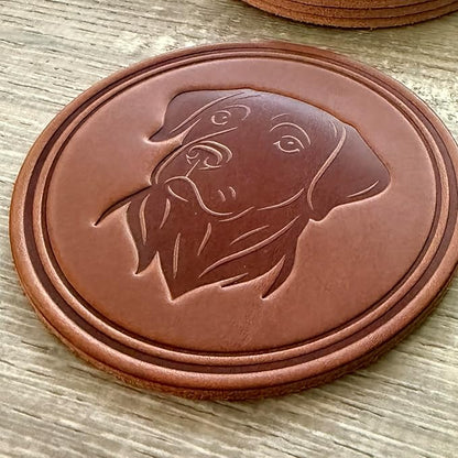 Dog Breed Leather Coasters – Premium Full Grain Table Protectors - Image 5