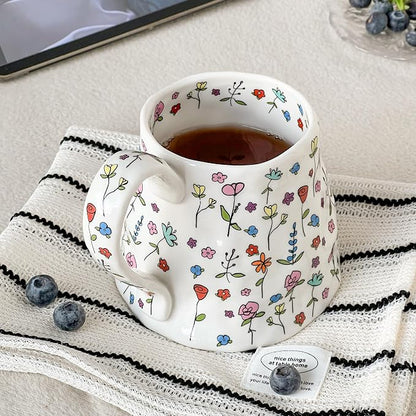 Large Ceramic Coffee Mug Pink Cute Flower - Image 7