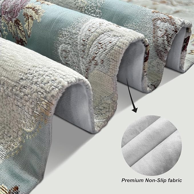 Elegant Table Runner 60" Thick Chenille Delicate Gorgeous Flower Pattern | Decor - Image 4