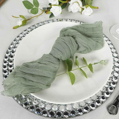 Efavormart 5 Pack 24"x19" Dusty Sage Matte Gauze Cheesecloth Napkins, Soft - Image 3