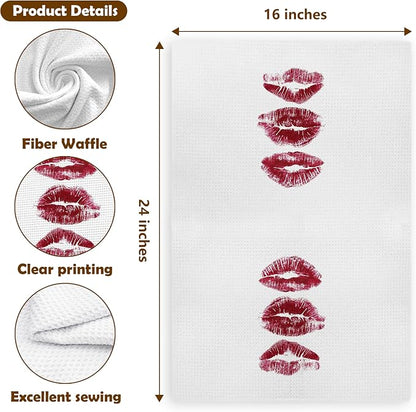 Trendy Red Cheetah Print Hand Towels - Image 2
