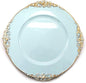 allgala 13-Inch 48-Pack Case Lot Heavy Quality Round Charger Plates-Floral Light Blue-HD80844