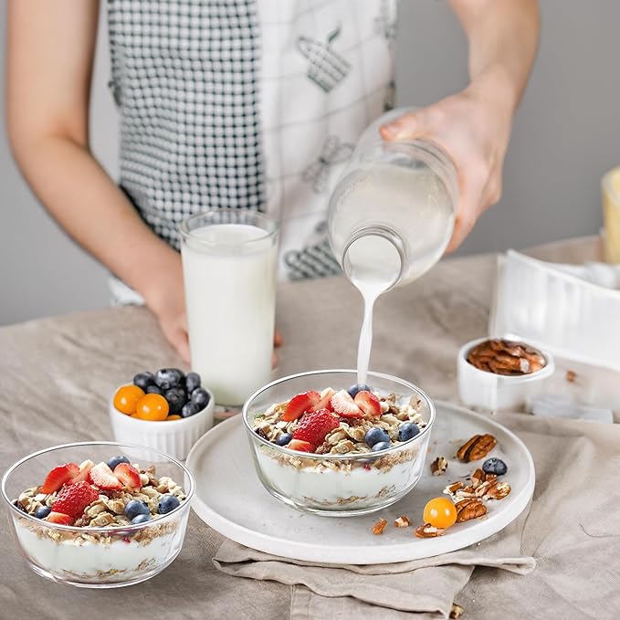 6Pcs 24oz Glass Cereal Bowls, Glass Salad Bowls | Thickened, Large Size - Image 5
