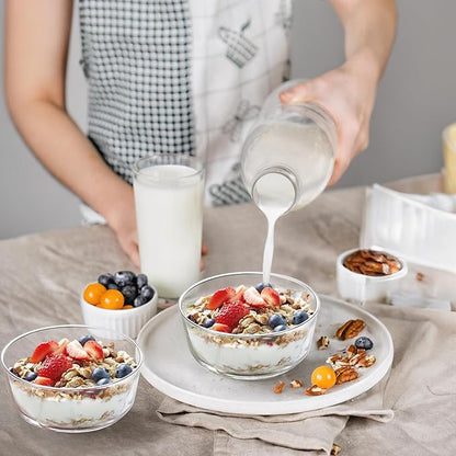 6Pcs 24oz Glass Cereal Bowls, Glass Salad Bowls | Thickened, Large Size - Image 5