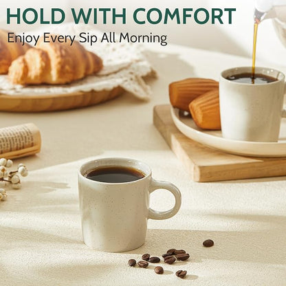 Sweese 3.5oz Porcelain Espresso Cups Set of 4, Mini Coffee Mugs Demitasse Cups - Image 5