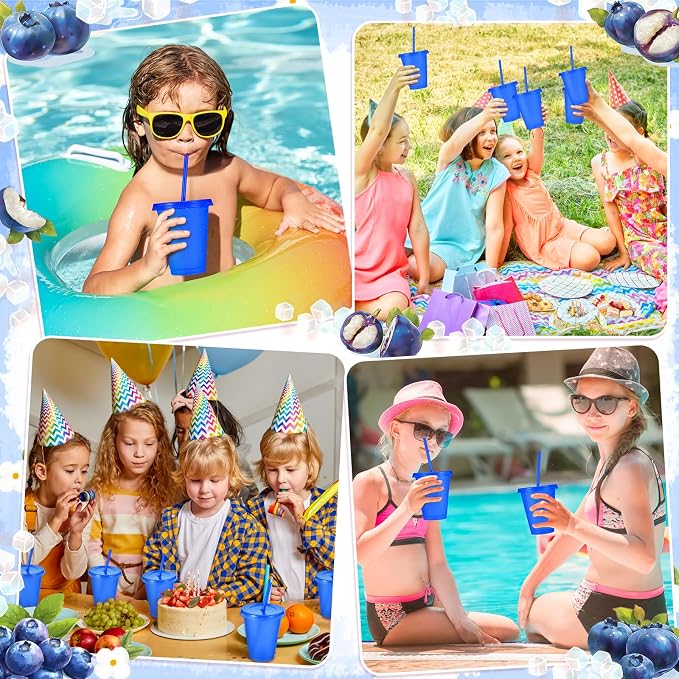 24 Pcs Plastic Tumblers with Lids and Straws, Reusable Cups with Lids Plastic - Image 7