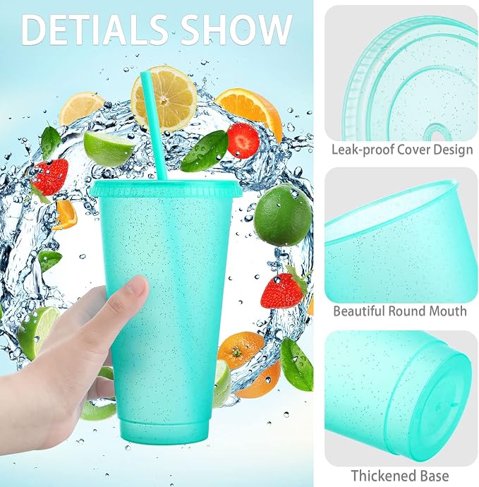 Honeydak 30 Pack Tumbler with Straw and Lid Bulk Cups - Image 3