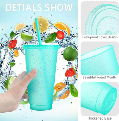 Honeydak 30 Pack Tumbler with Straw and Lid Bulk Cups - Image 3