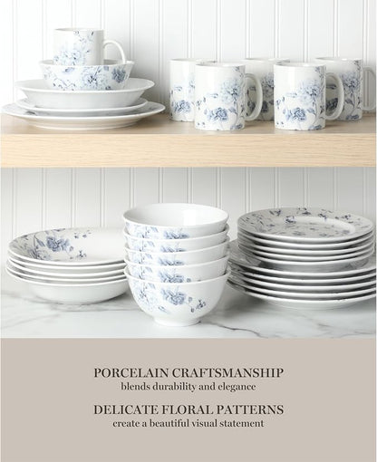 Martha Stewart Empress Bouquet 30 Piece Decorated Porcelain Chip and Scratch - Image 4