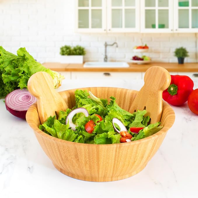 Totally Bamboo Salad Hands, Wood Salad Tongs Alternative - Image 6